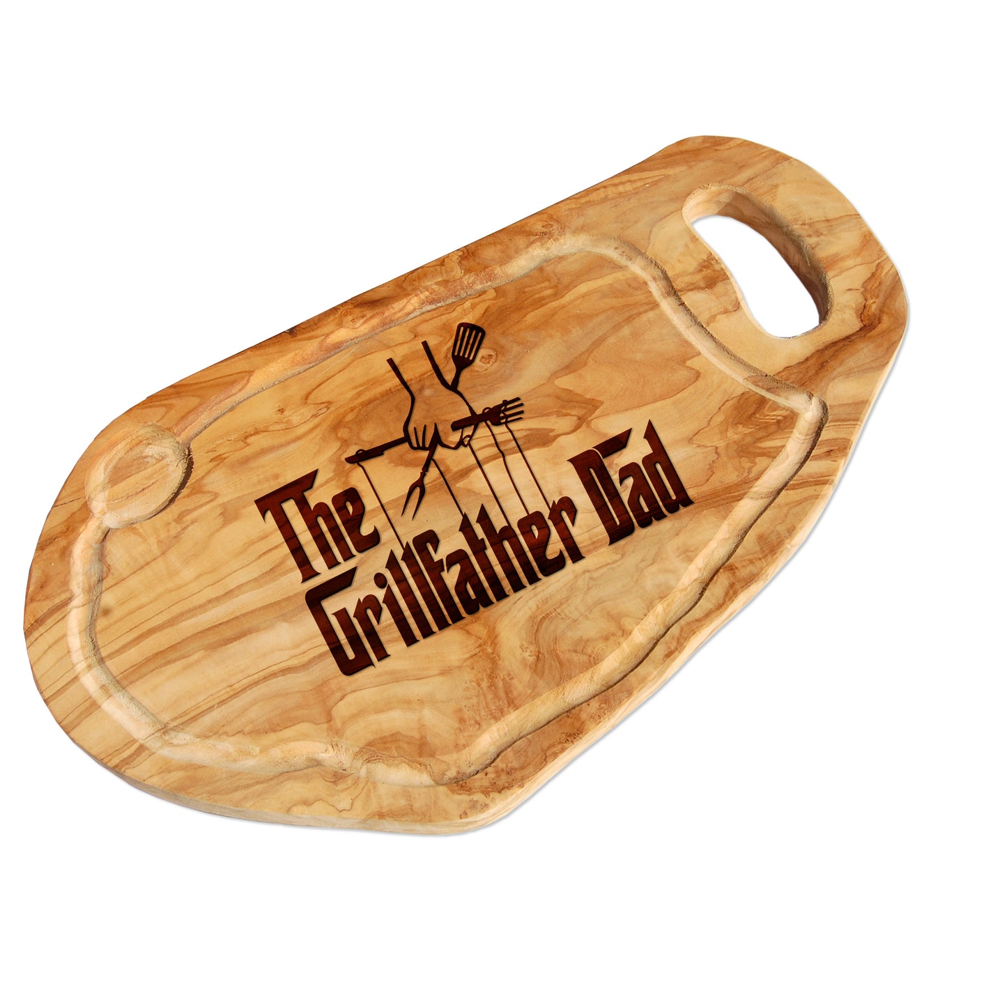 THE GRILLFATHER - Personalisiertes Olivenholzbrett mit Gravur - Jeske Design