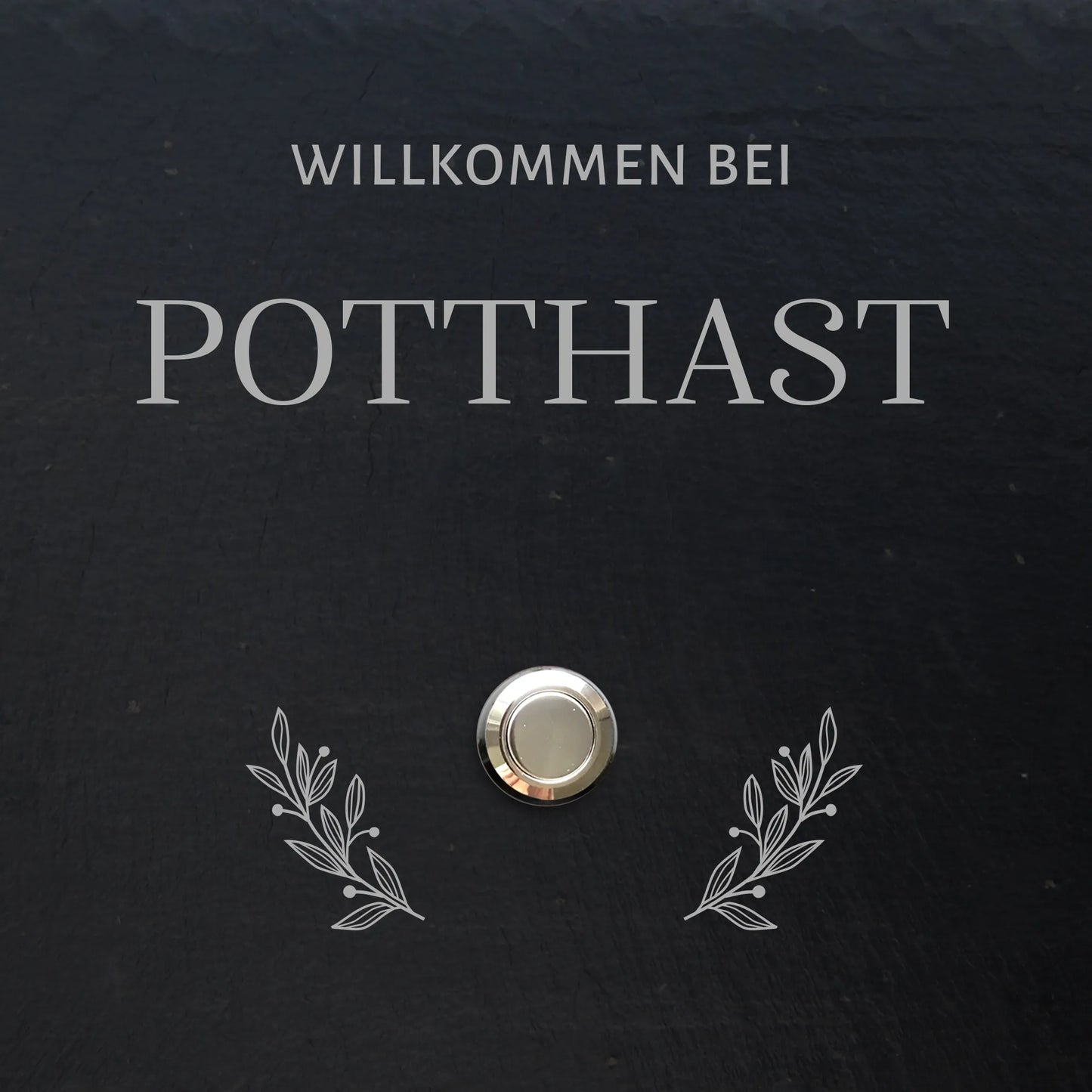 Personalisiertes Klingelschild aus Schiefer - Motiv POTTHAST - Jeske Design