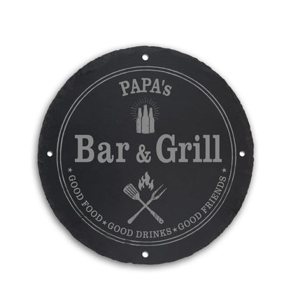BAR & GRILL - Personalisiertes Schieferschild - Jeske Design