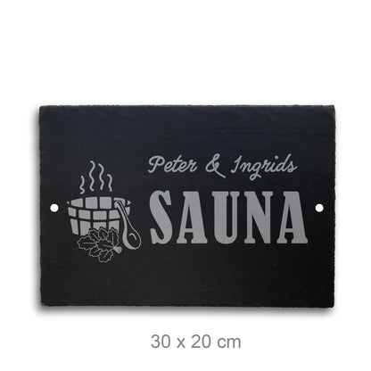 SPA & SAUNA - personalisiertes Schieferschild - Jeske Design