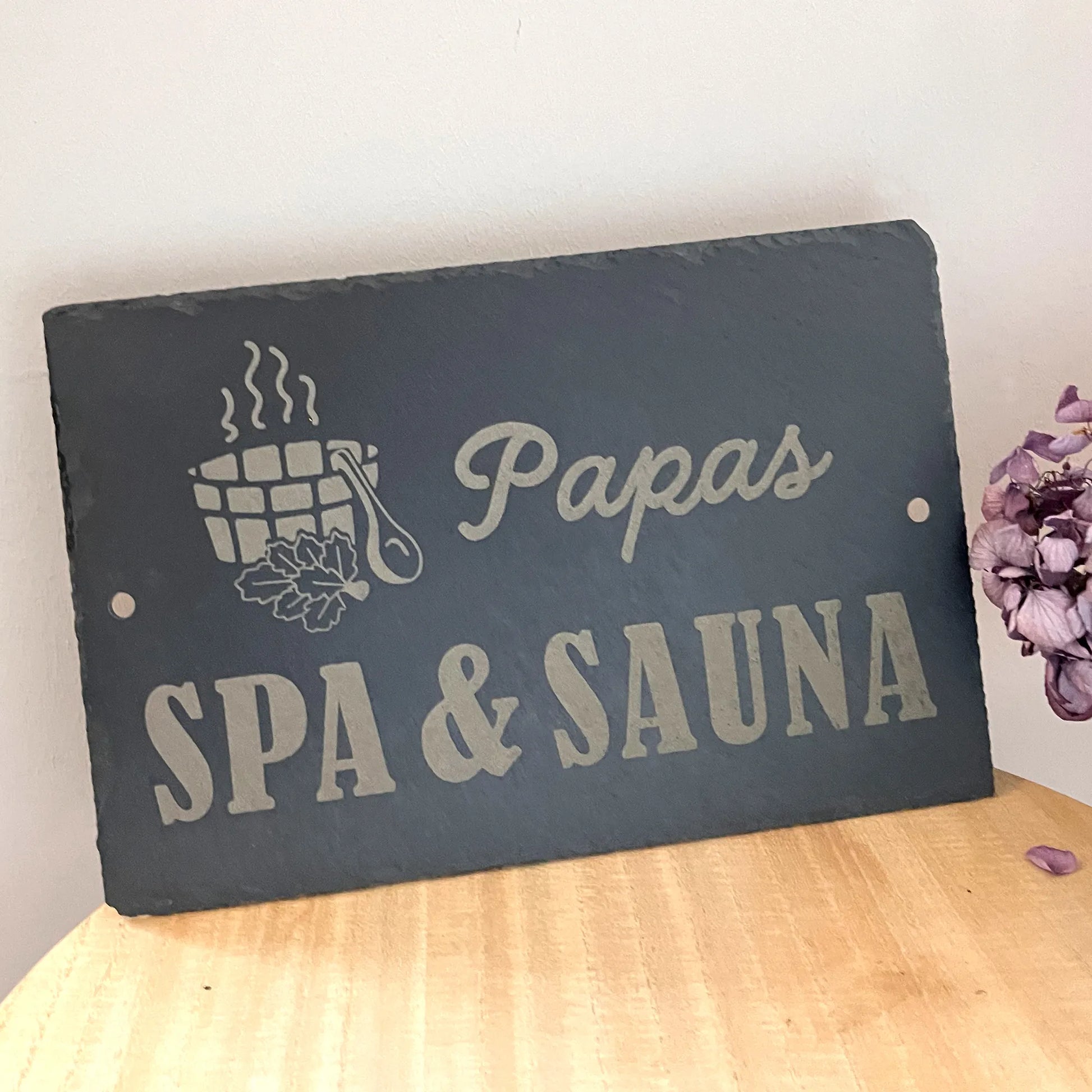 SPA & SAUNA - personalisiertes Schieferschild - Jeske Design