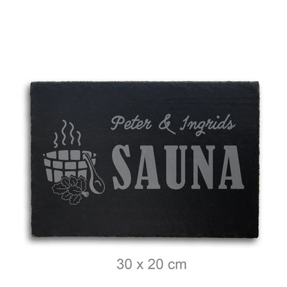 SPA & SAUNA - personalisiertes Schieferschild - Jeske Design