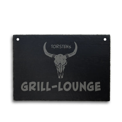 BBQ-ZONE - Personalisiertes Schieferschild für die BBQ-Lounge - Jeske Design