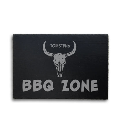 BBQ-ZONE - Personalisiertes Schieferschild für die BBQ-Lounge - Jeske Design