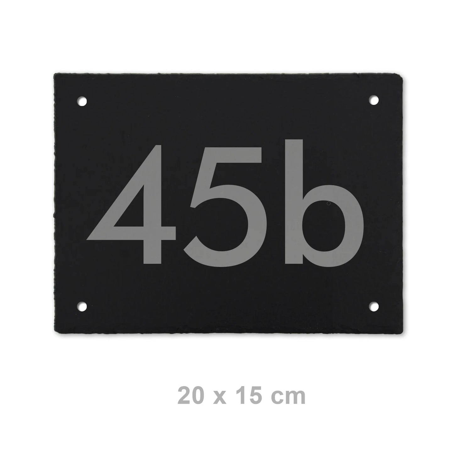 Moderne Hausnummer auf Schieferschild - moderne Ziffern - Jeske Design