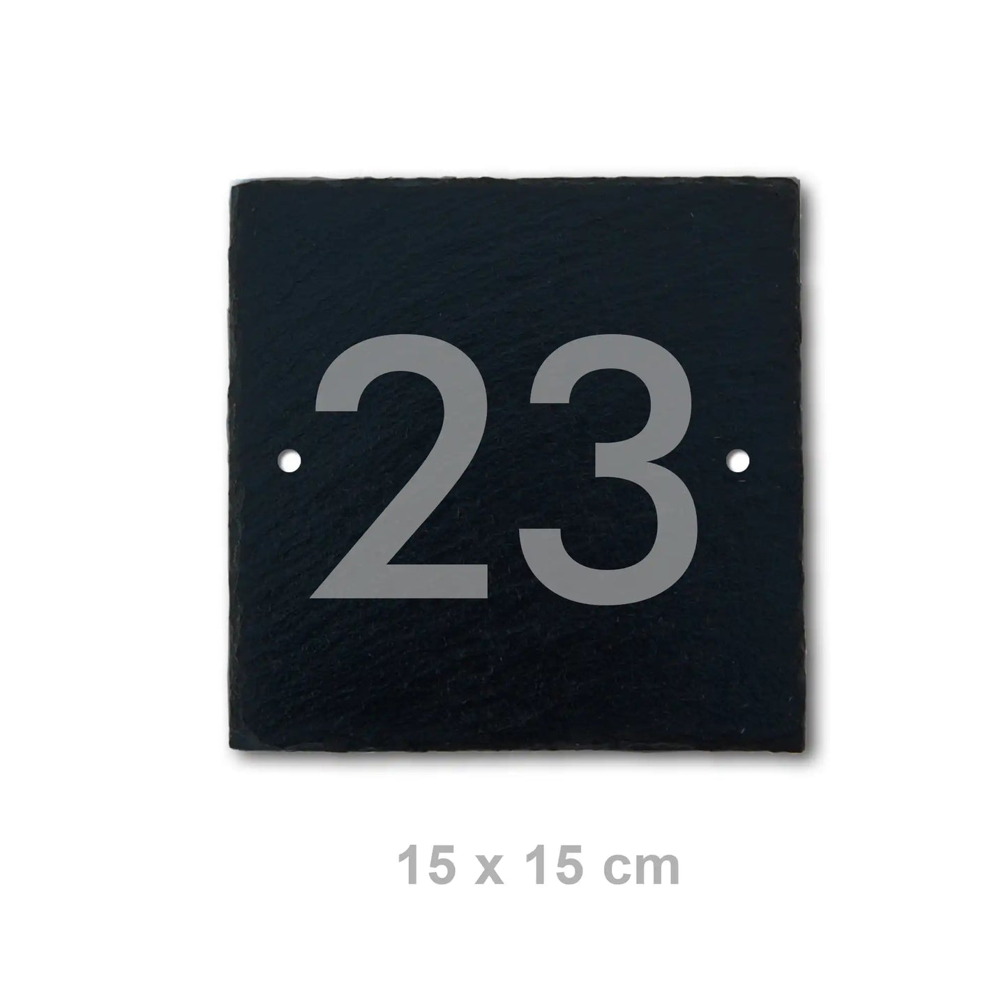 Moderne Hausnummer auf Schieferschild - moderne Ziffern - Jeske Design