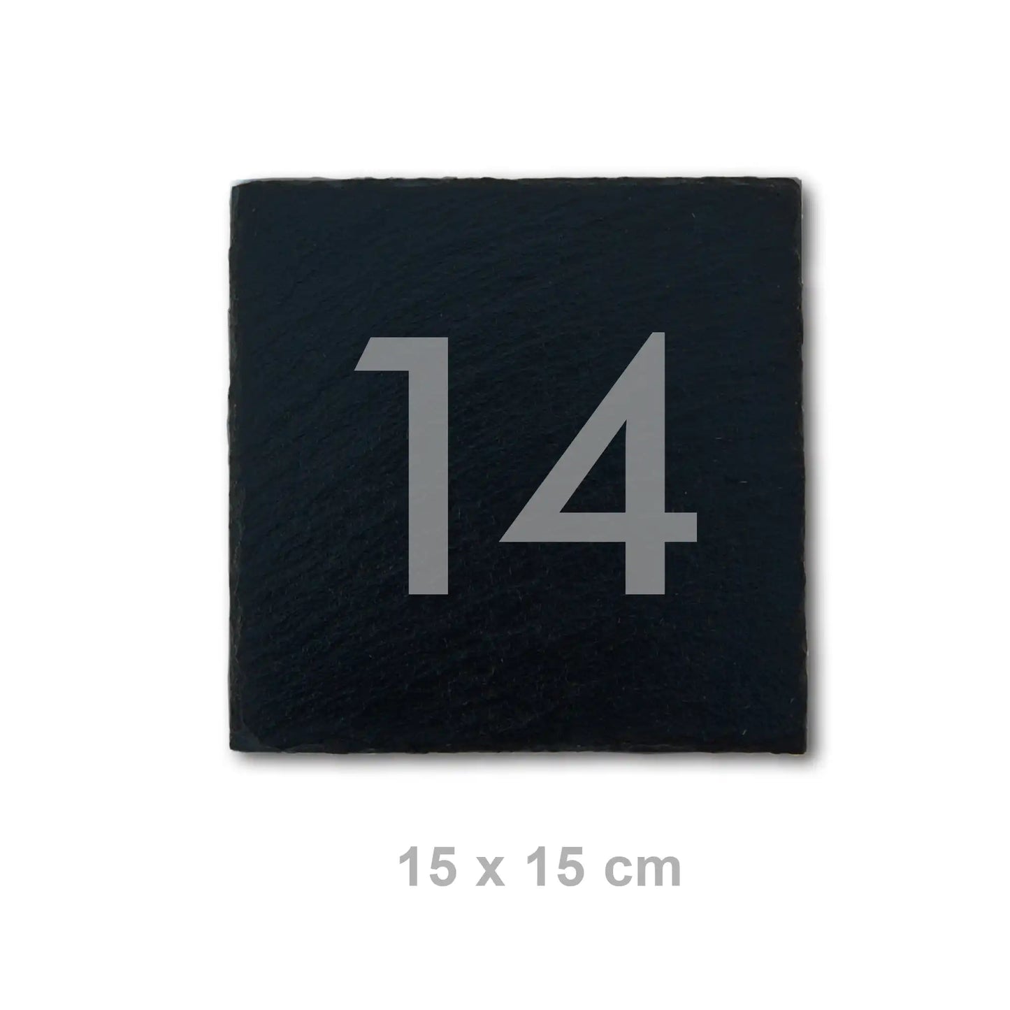 Moderne Hausnummer auf Schieferschild - moderne Ziffern - Jeske Design