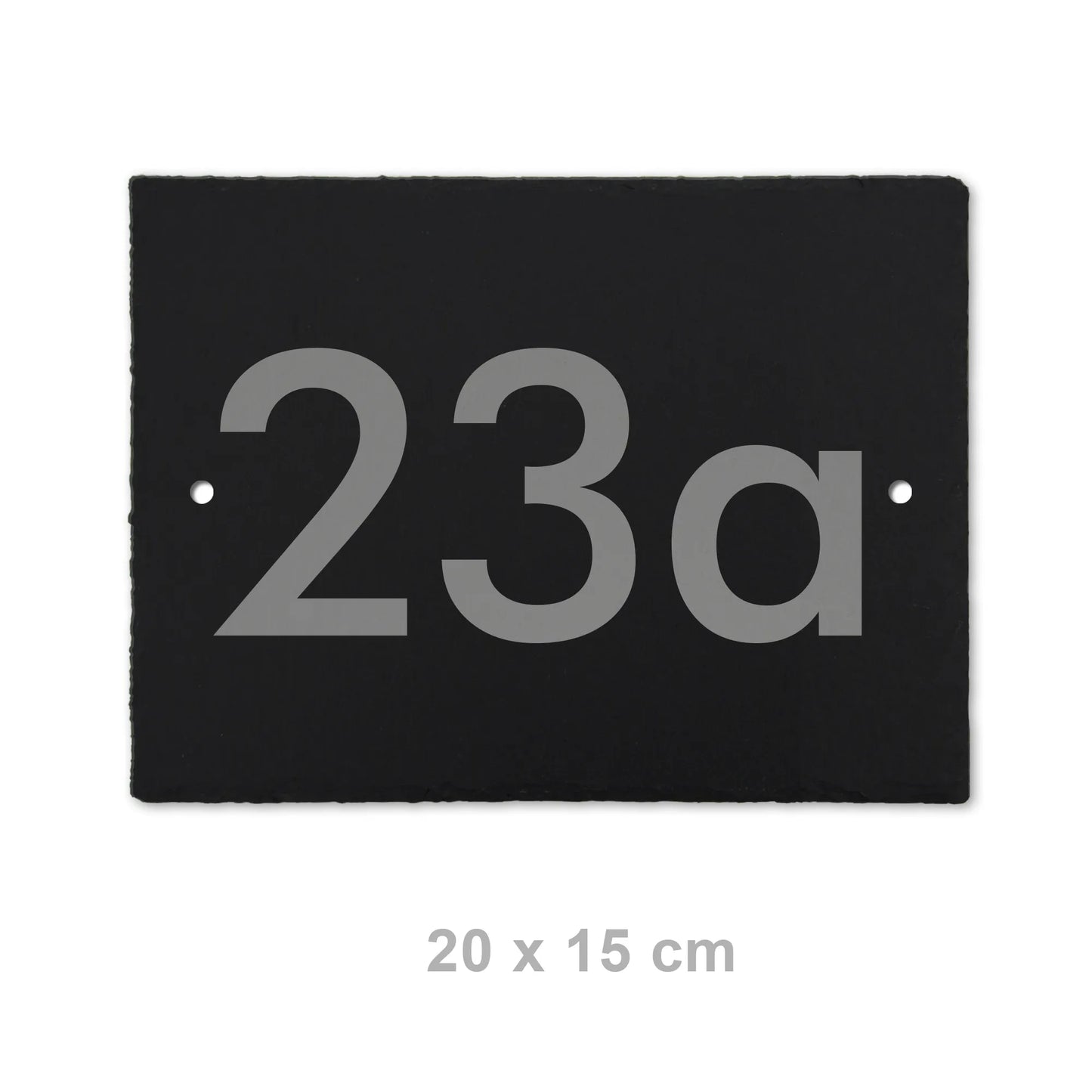 Moderne Hausnummer auf Schieferschild - moderne Ziffern - Jeske Design