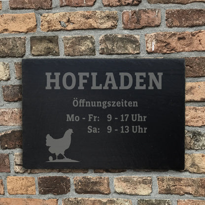 Personalisierbares HOFLADENschild – mit Öffnungszeitenangabe - Jeske Design