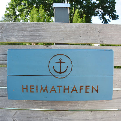 HEIMATHAFEN - Upcycling-Dekoschild Unikat - Jeske Design