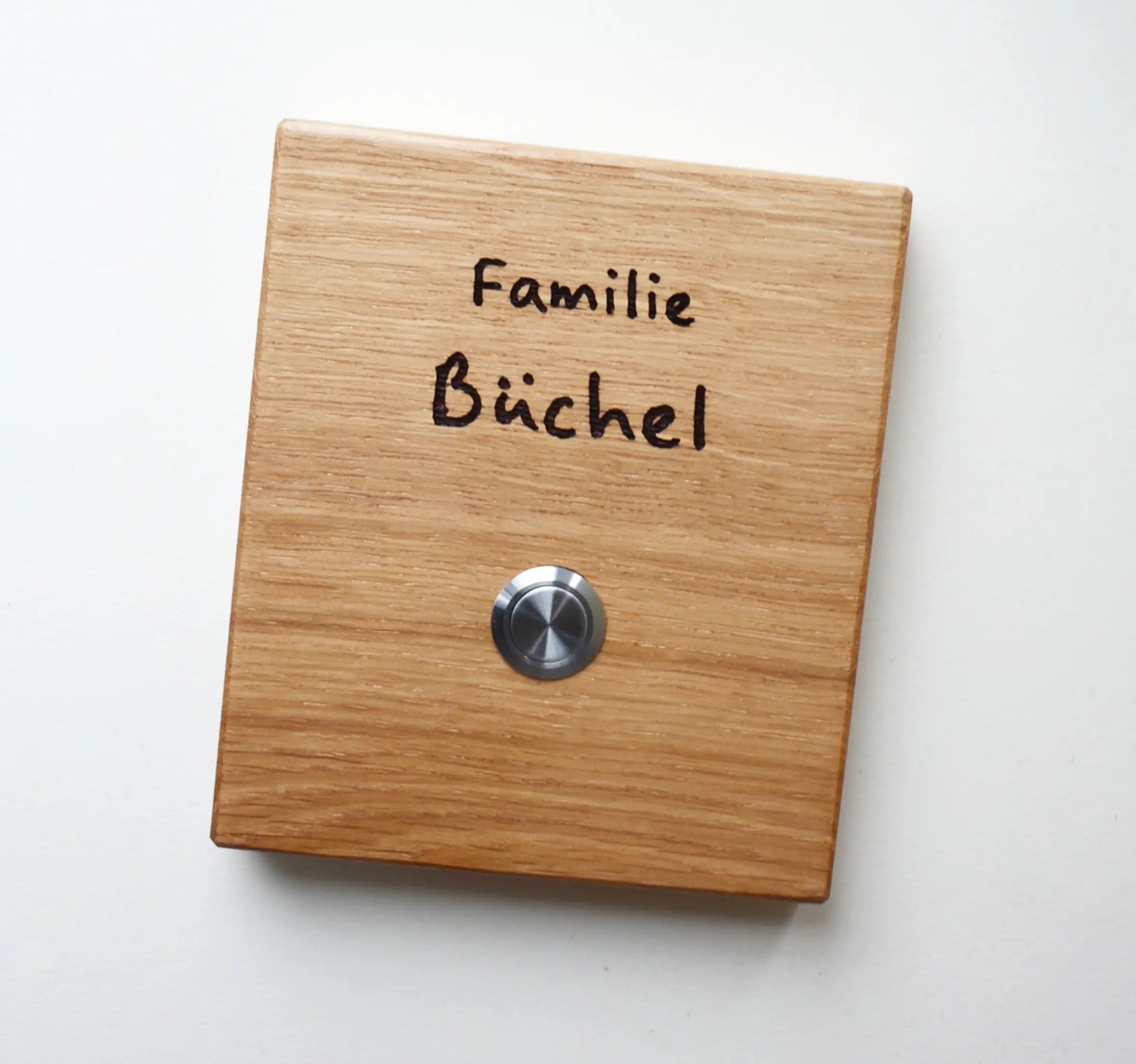 Holz Klingelschild aus Eiche - Motiv LORENZEN - Jeske Design