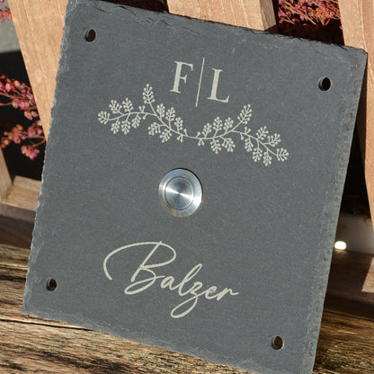 Klingelschild aus Schiefer - Motiv HESSE - Jeske Design