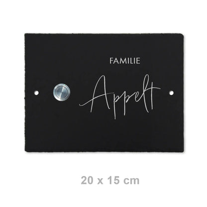 Klingelschild aus Schiefer - Motiv APPELT - Jeske Design