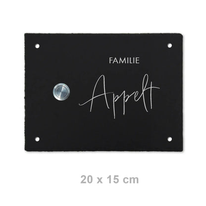 Klingelschild aus Schiefer - Motiv APPELT - Jeske Design