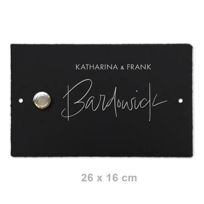 Klingelschild aus Schiefer - Motiv APPELT - Jeske Design