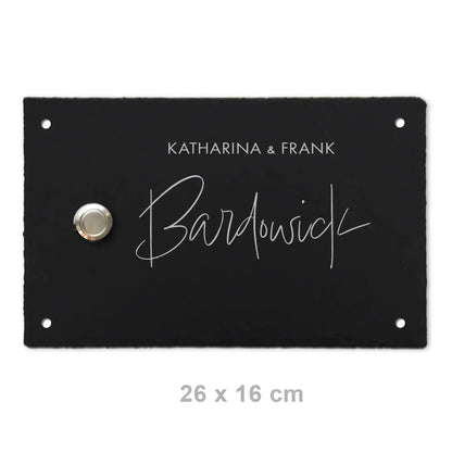 Klingelschild aus Schiefer - Motiv APPELT - Jeske Design