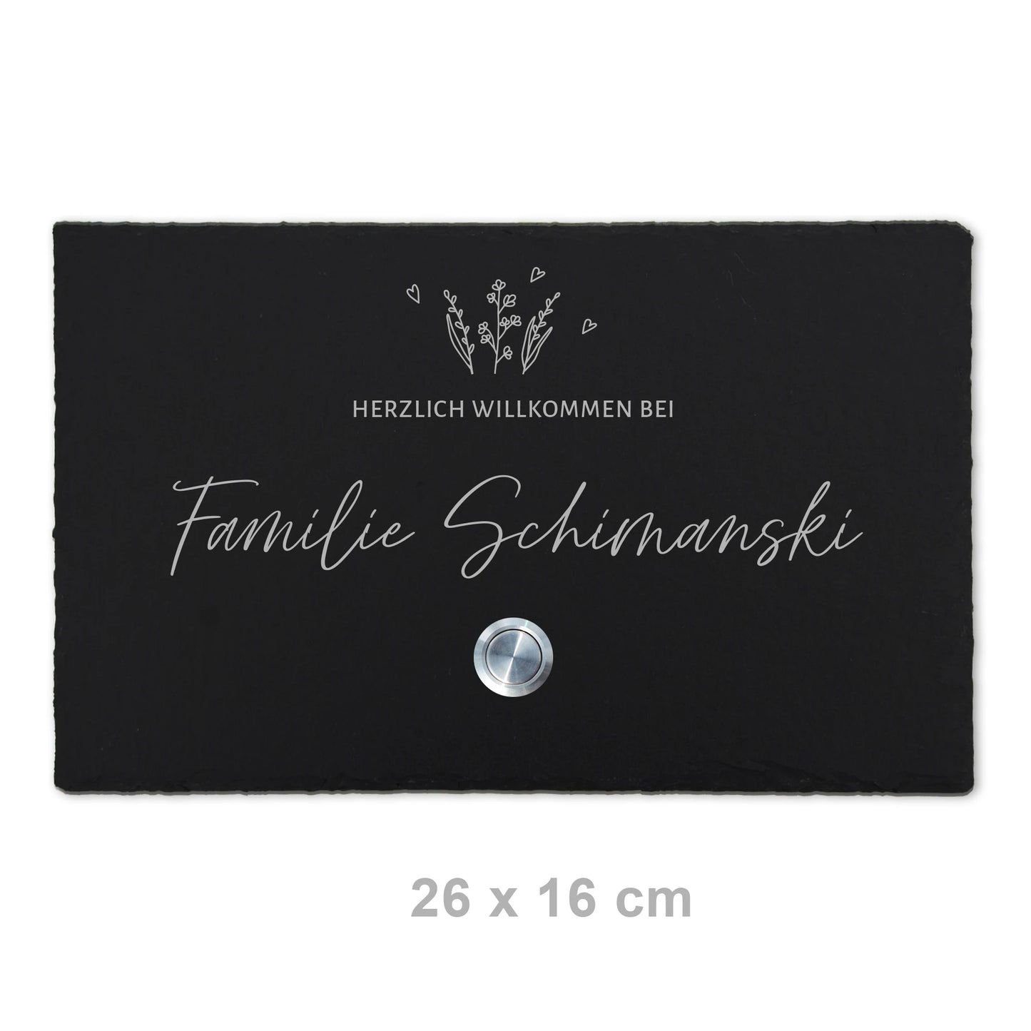 Klingelschild aus Schiefer - Motiv WIESE - Jeske Design