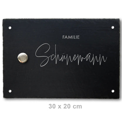 Klingelschild aus Schiefer - Motiv APPELT - Jeske Design