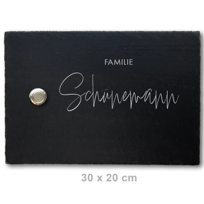 Klingelschild aus Schiefer - Motiv APPELT - Jeske Design