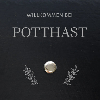 Personalisiertes Klingelschild aus Schiefer - Motiv POTTHAST - Jeske Design