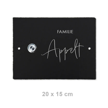 Klingelschild aus Schiefer - Motiv APPELT - Jeske Design