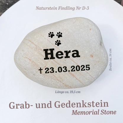 Tiergrabstein für Hunde & Katzen aus Naturstein - Stein Nr. D-3 - Jeske Design