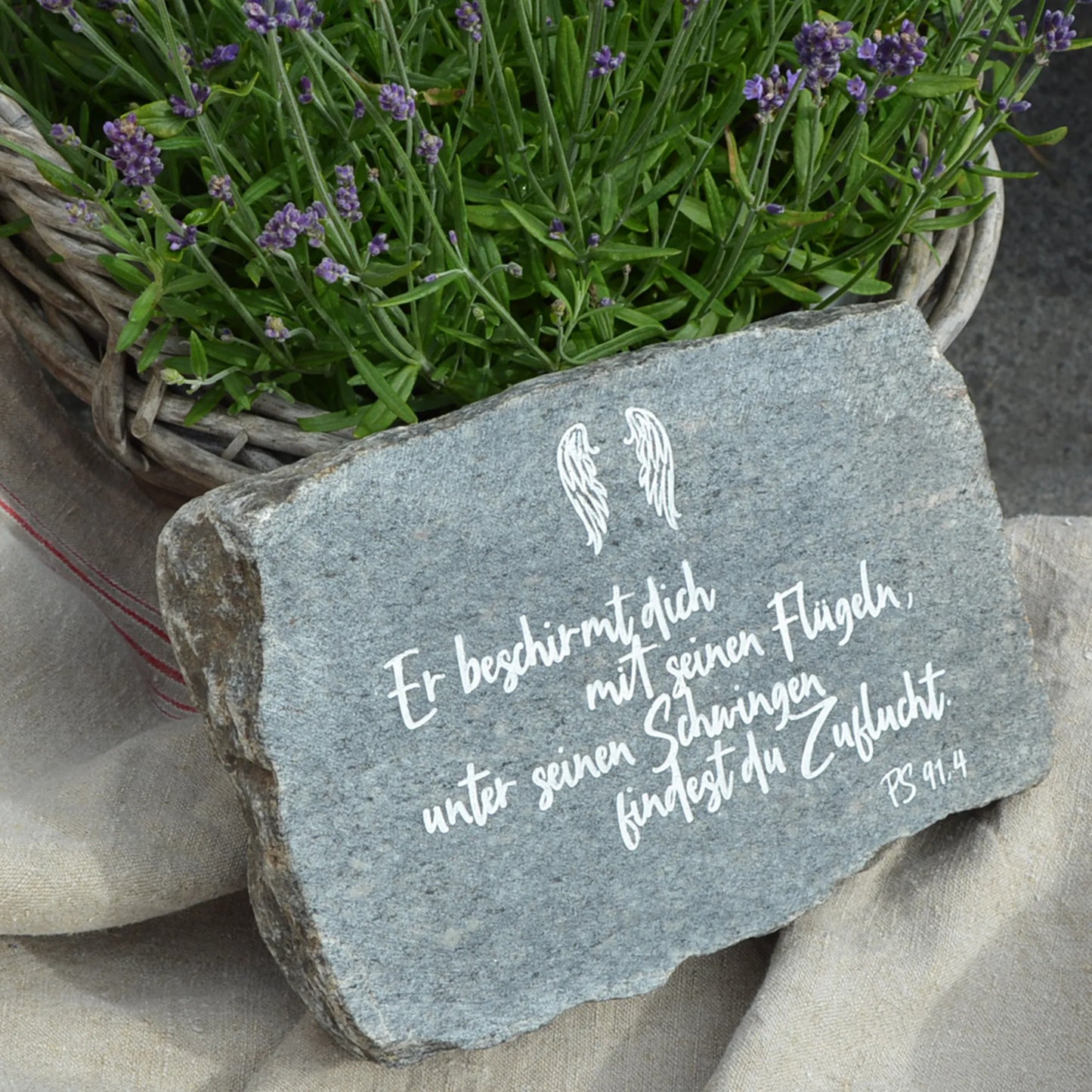 Grab- & Gedenkstein Naturstein Granit grau geschnitten ca. 24 cm Länge x 14 cm Breite - mit Motiv mit weißer Gravur für Sternenkind, Mensch, Tier - Jeske Design