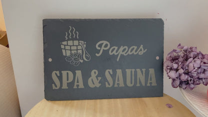 SPA &amp; SAUNA - ardoise personnalisée