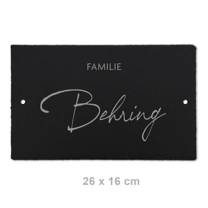 Schiefer Türschild - Motiv HOHLMEYER - Jeske Design